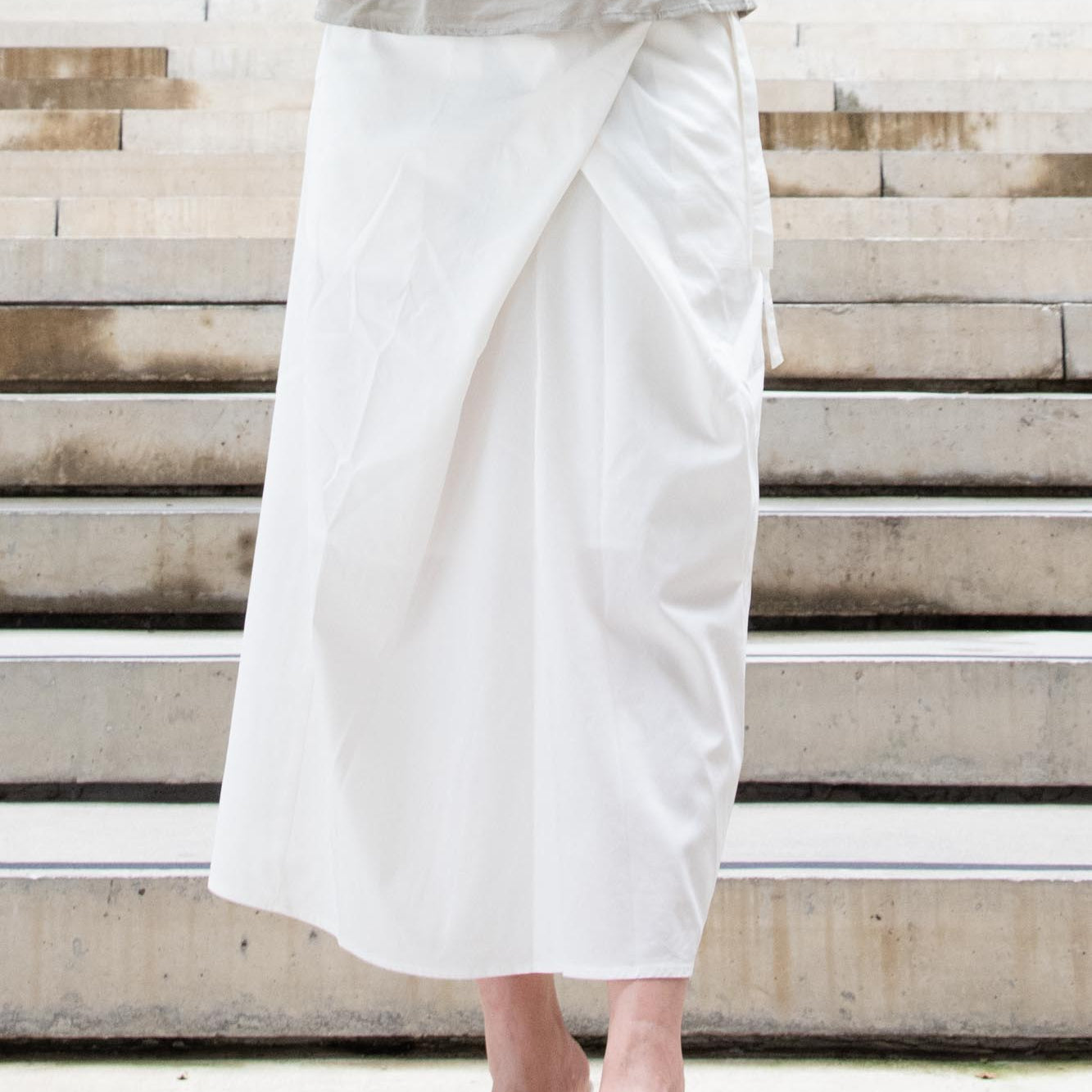 Cora asymmetrical white skirt